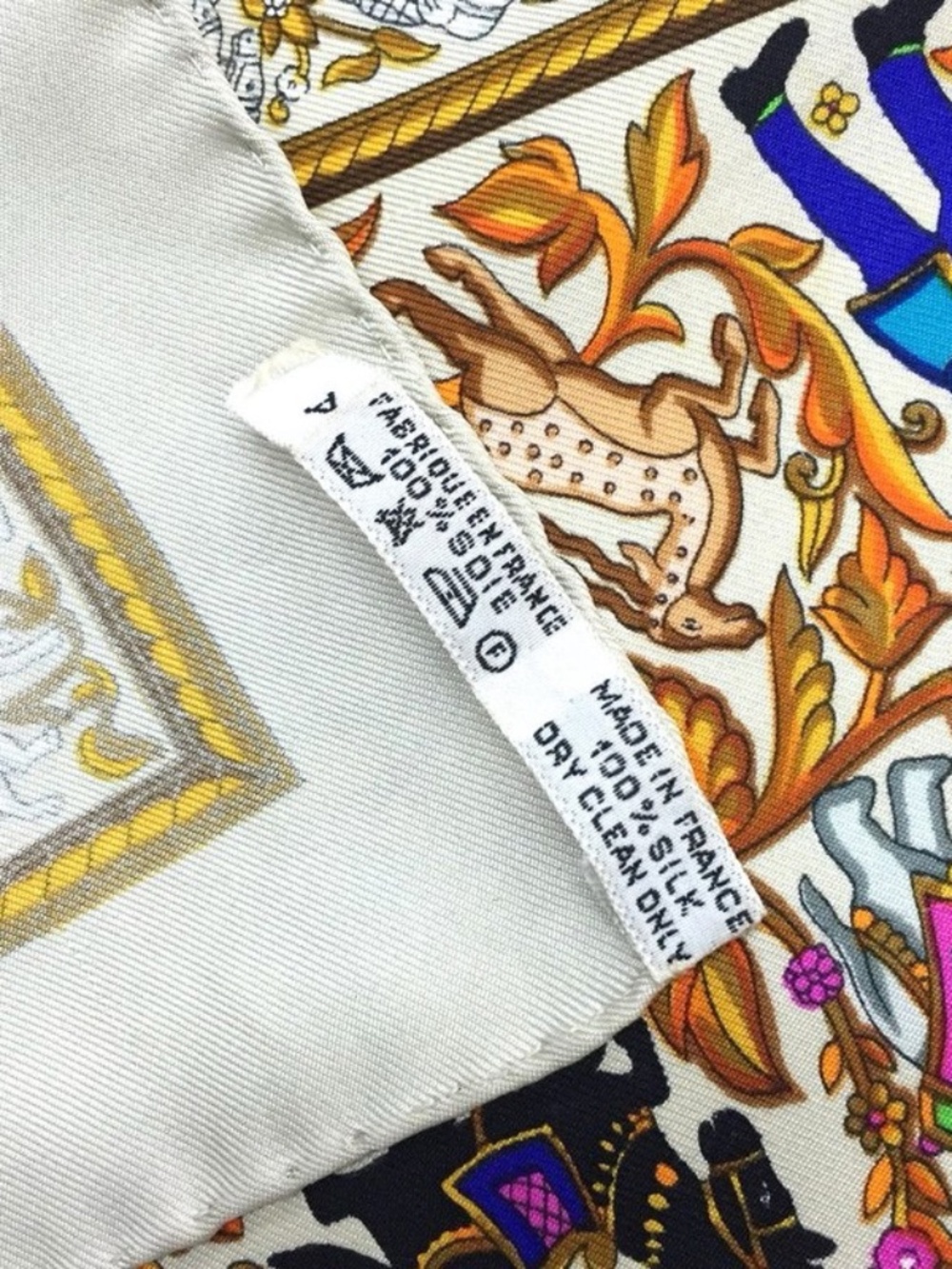 HERMES CHASSE EN INDE Carre 90 Silk 100% Scarf Multicolor - Picture 5 of 5
